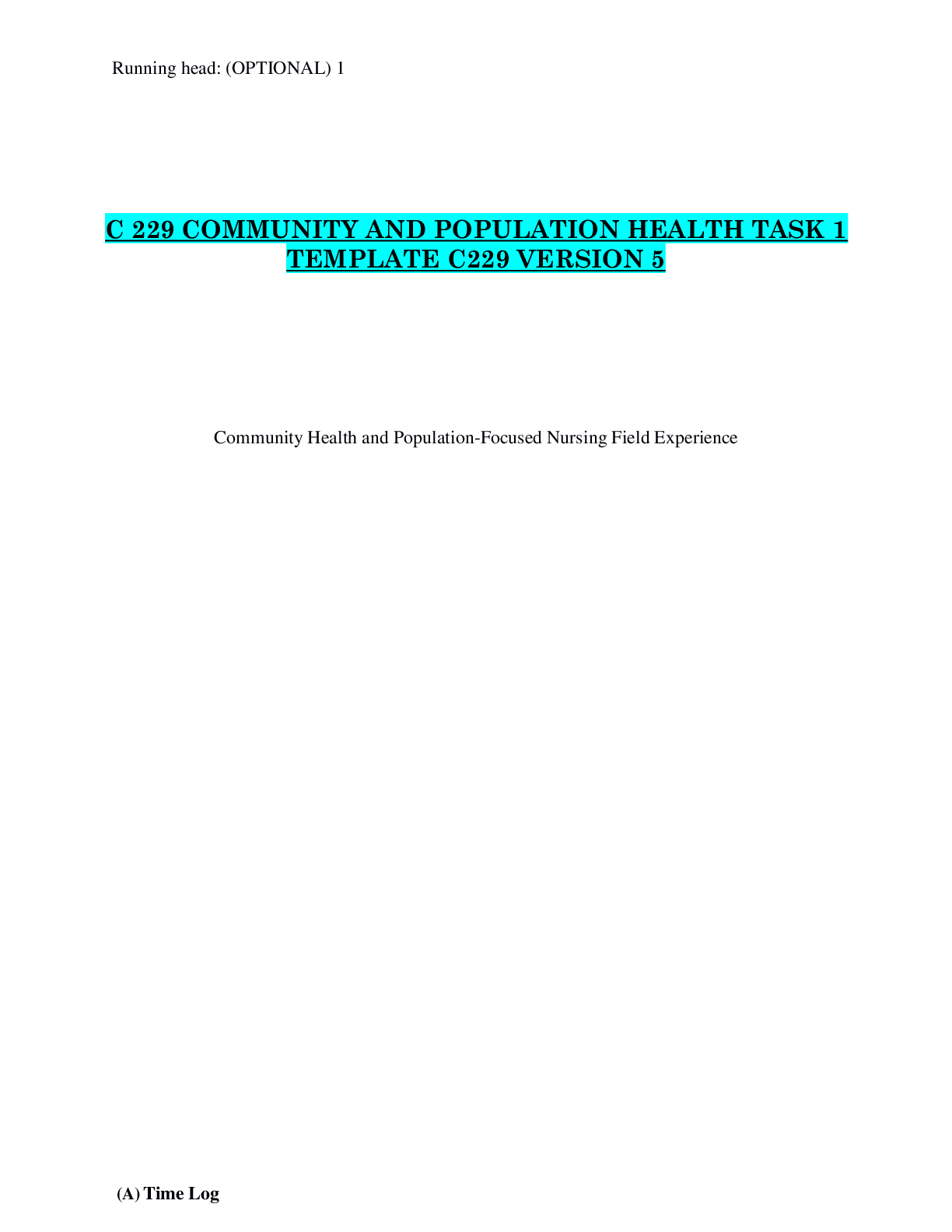 Preview image for C 229 Community and Population Health Task 1  C229 Version 5 Completed for 2022/2023